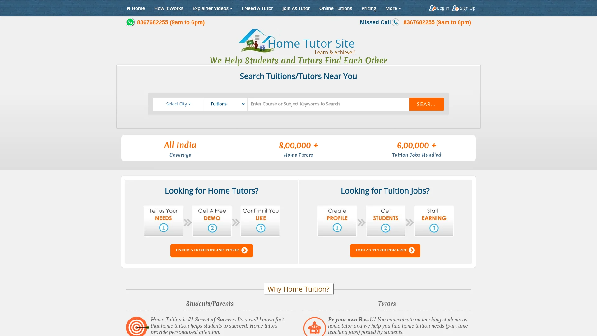 Home Tutor Site